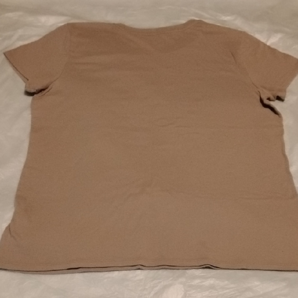 PINK Victoria's Secret Taupe Crewneck Tee with White Logo - Picture 5 of 5